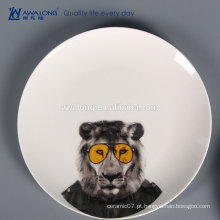 New bone china Imagens de desenho Lion Dinner cerâmica pratos